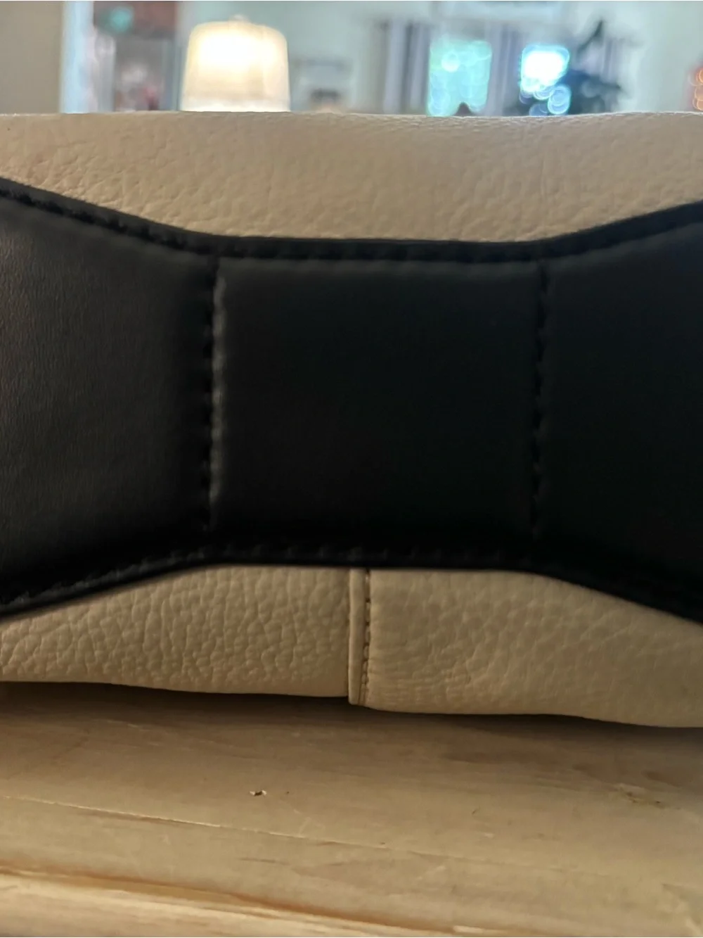 kate spade Cream Leather Shoulder Bag with Black Strap and Gold Spade Accent